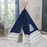 Cort mare copii Kidkraft ALbastru stil indian - DELUXE PLAY TEEPEE - Navy Blue